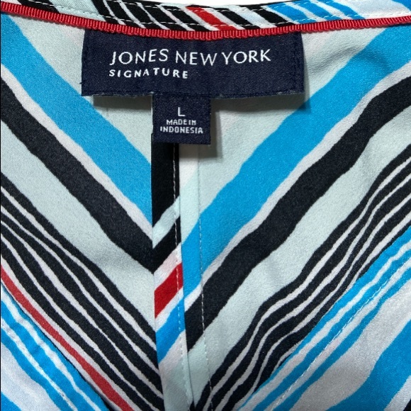 Jones New York Sleeve Blouse Top Front Knot Large - Picture 6 of 9